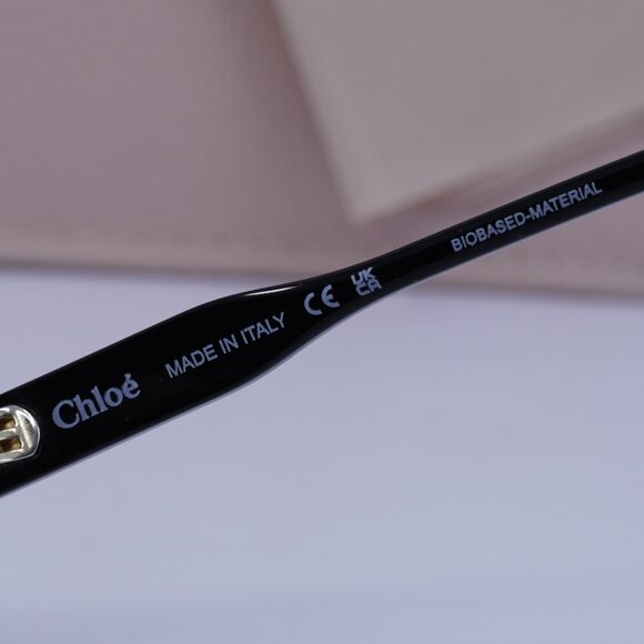 Chloe CH0084OA 001 Square Eyeglasses 55mm - Shiny Black - Picture 7 of 9